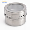 6PCS Spice Jar Magnetic Tins Spice Containers Condiment Sets Stainless Steel Spice Jars Spice Rack with Trangle Base